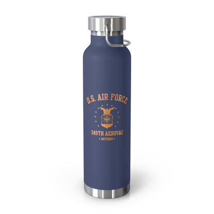 349th Air force Seal Retired Vacuum Insulated Bottle, 22oz